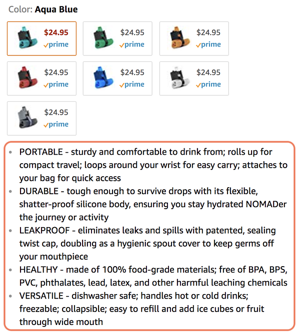 How to Optimize Your Amazon Product Pages product key features bullet points