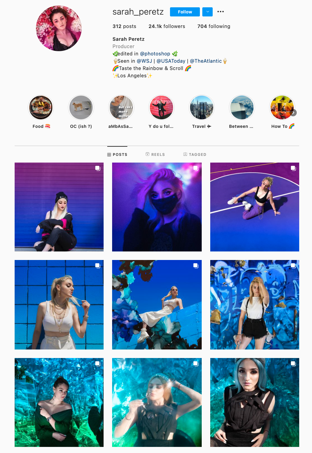 Rainbow Instagram Theme Example