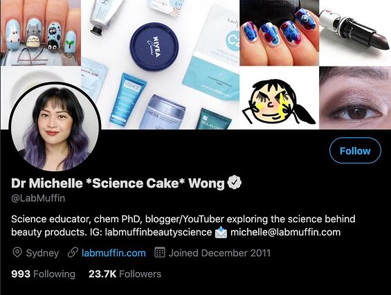 labmuffin twitter profile bio example