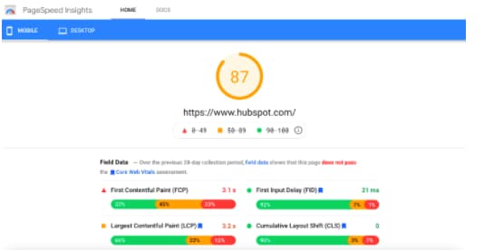 page-speed-insights-hubspot