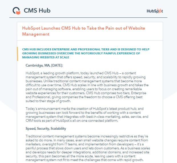 Product Launch Mock Press Release