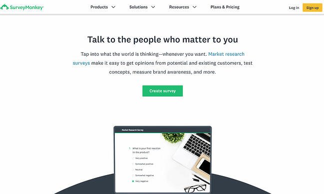 SurveyMonkey market research tool for surveying panelists
