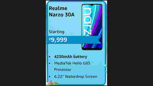 Realme Narzo 30A (Laser Black, 3GB RAM, 32GB Storage)