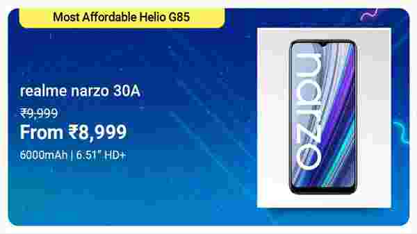 Realme Narzo 30A (Laser Blue, 32 GB)  (3 GB RAM)