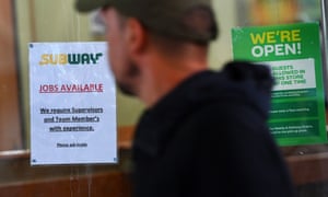 An advert for staff in London, Britain