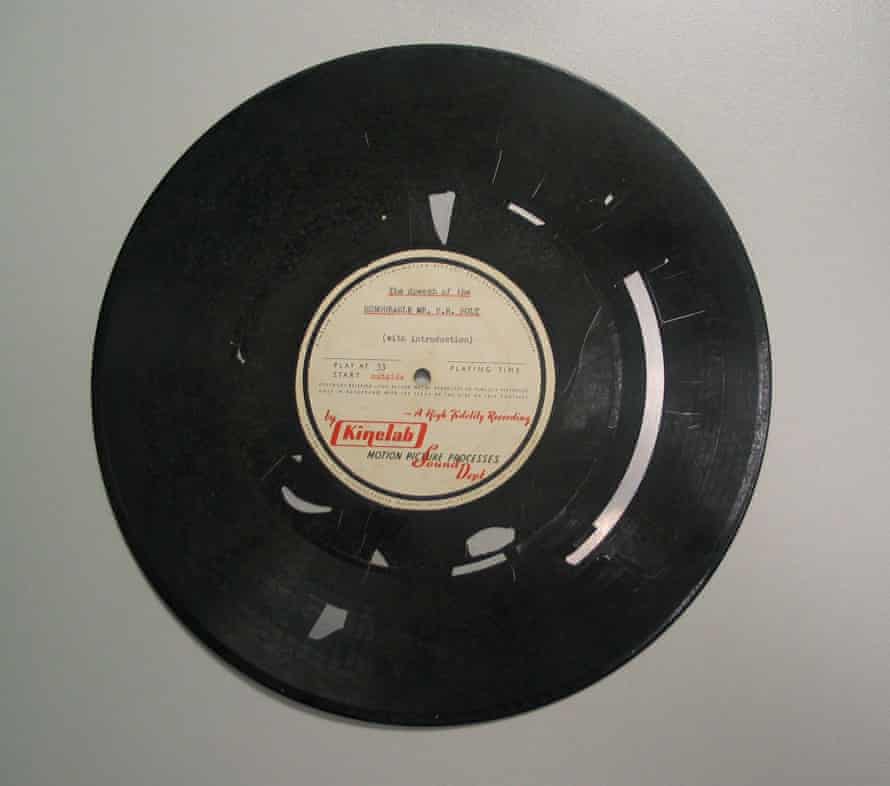 A disintegrating vinyl record.