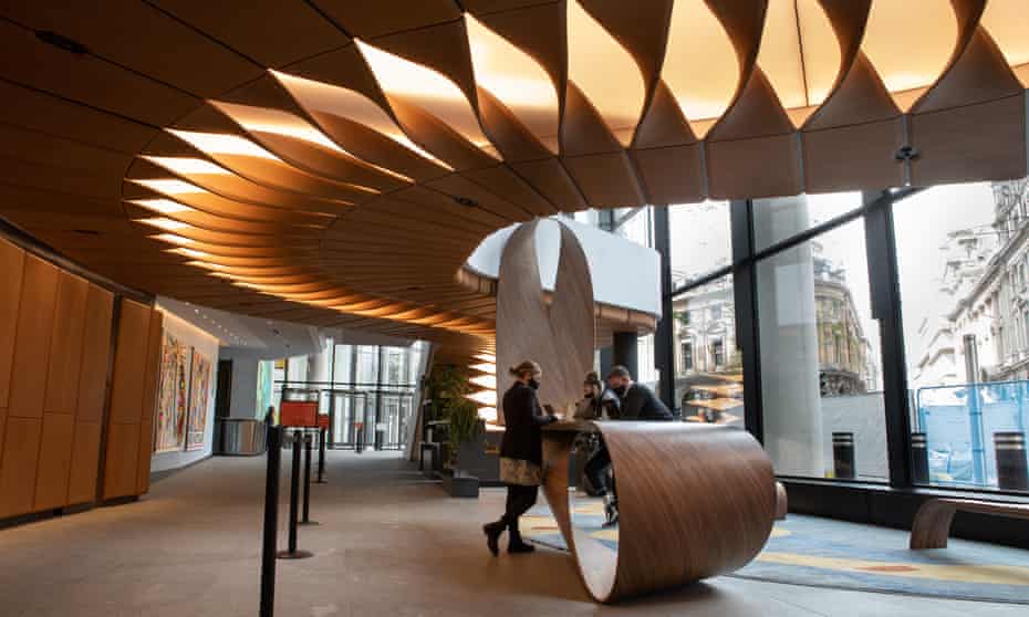 The ground floor reception of 22 Bishopsgate.