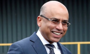 Liberty Steel’s Sanjeev Gupta smiles outside the company’s Liberty Steel processing mill in Dalzell, Scotland, in 2016.