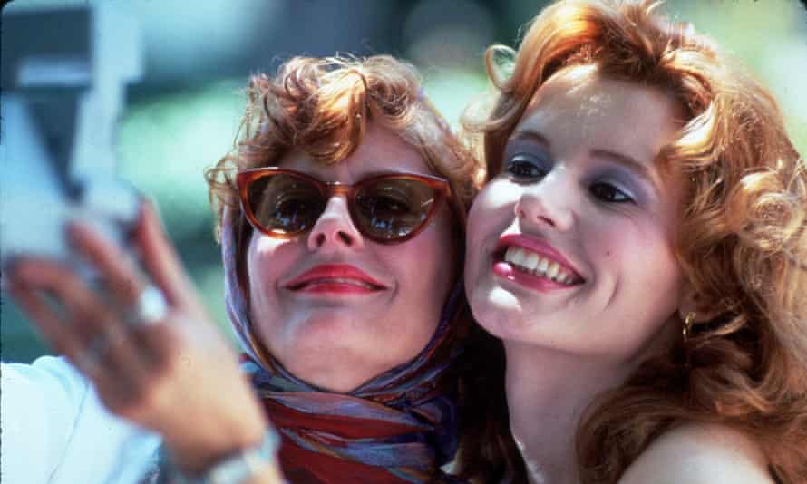 Louise, in a headscarf, and Thelma together in a still from the film