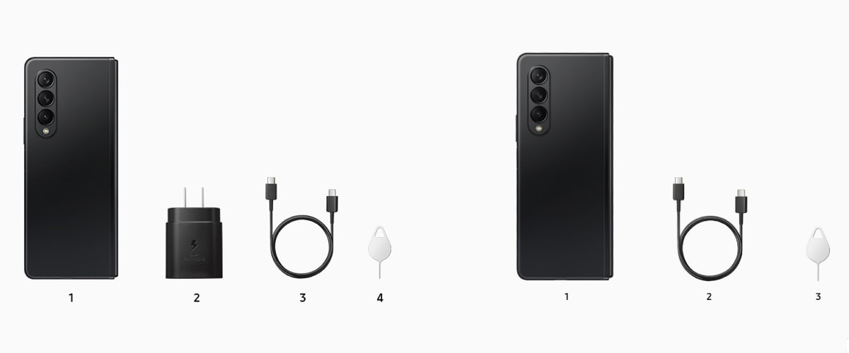 samsung galaxy z fold 3 in box accessories image Samsung Galaxy Z Fold 3